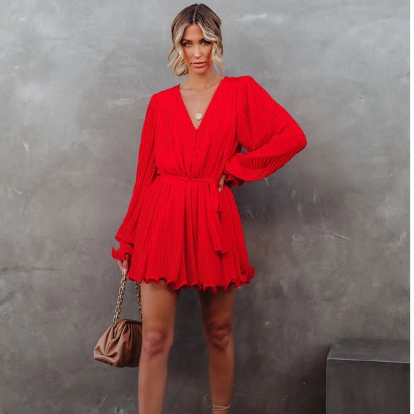 VICI Collection bright red dress NEVER WORN. Fun and flirty dress. - Picture 3 of 7